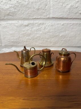 Vintage Brass Copper Miniature Lot Made in England Holland Trinket Shelf
